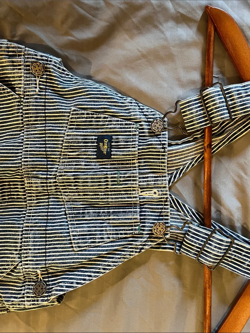 Osh Kosh B’Gosh Striped Blue & White Kids Denim Overalls